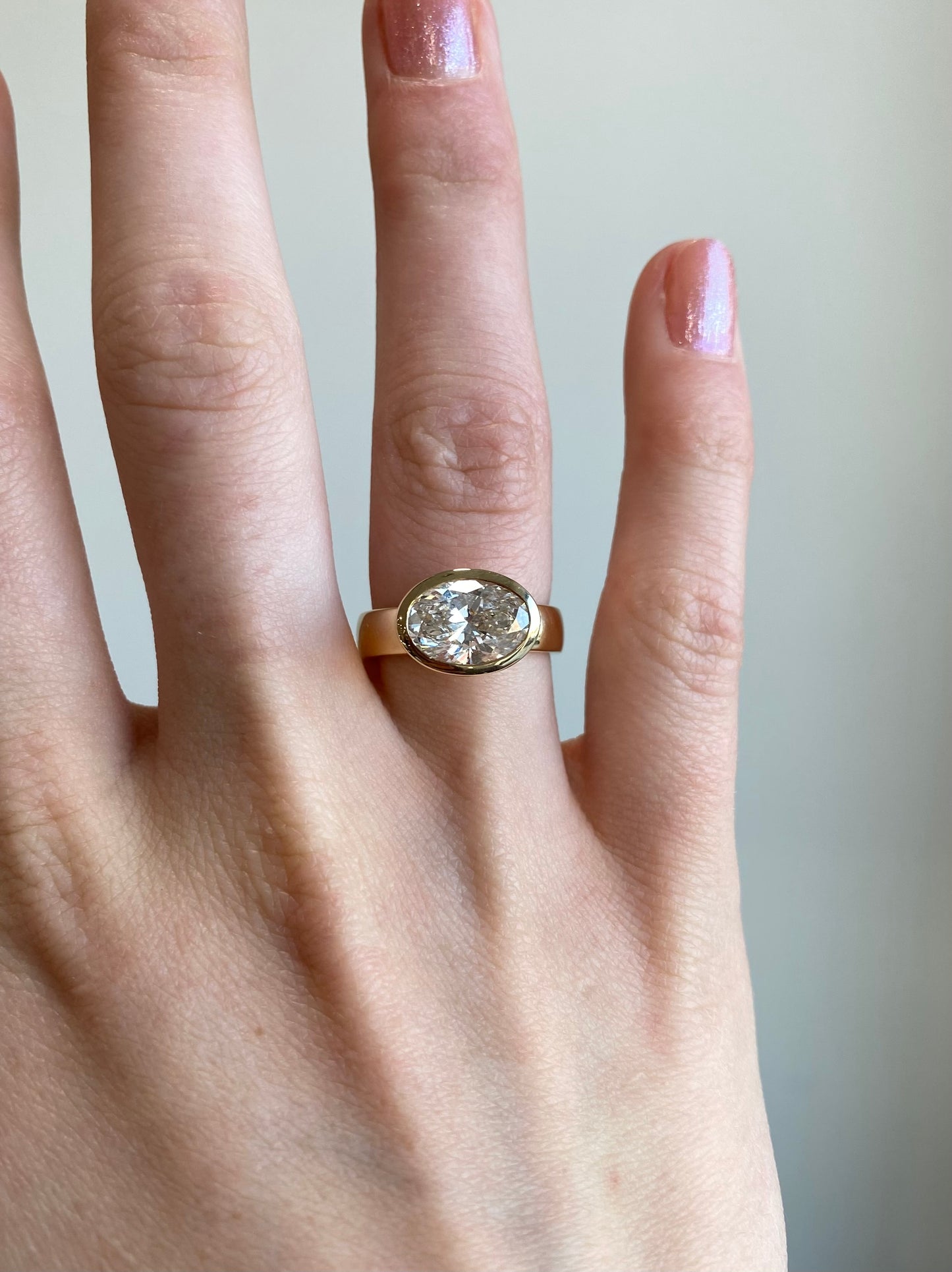 3.08 ct F VS Oval Brilliant Lab Diamond Ring