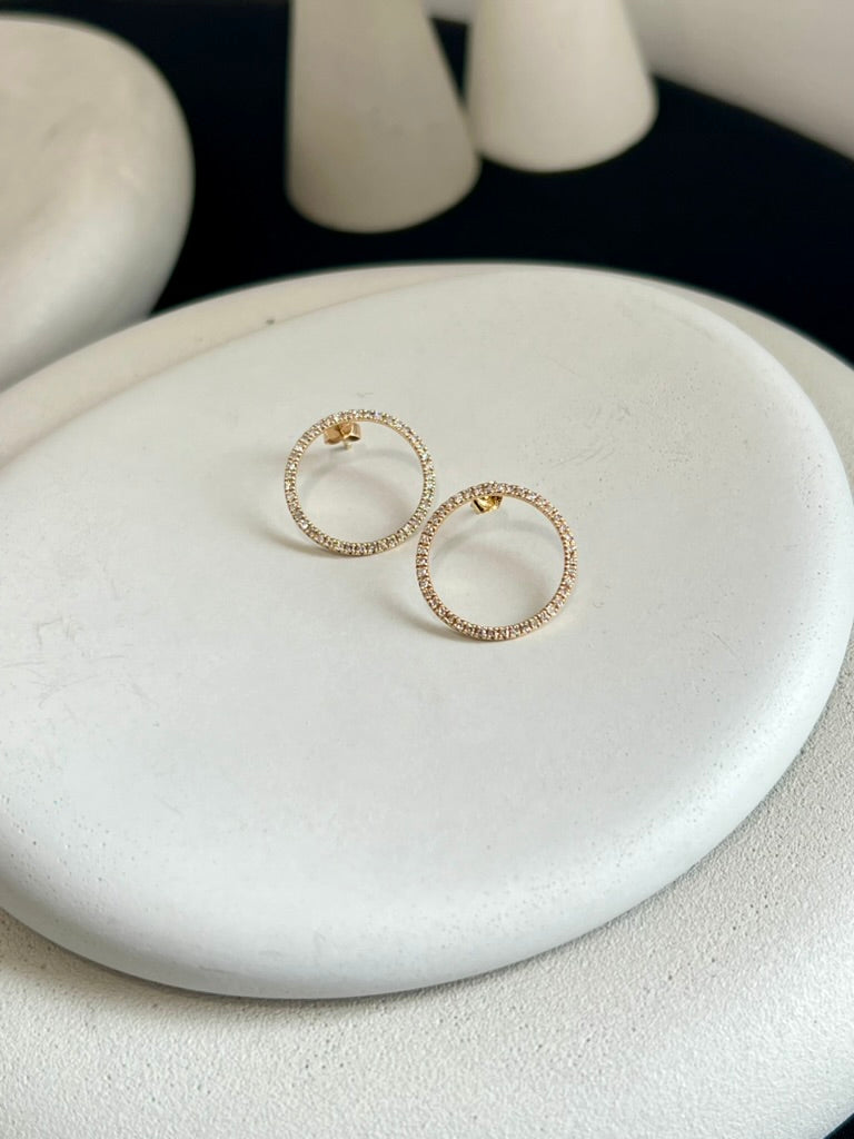 Front Diamond Hoops