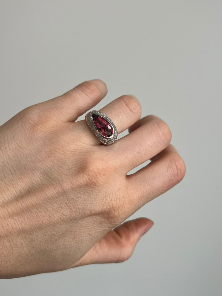 Tourmaline and Diamond Ring