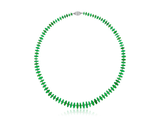 Graduated Chrysoprase and Pearl Necklace