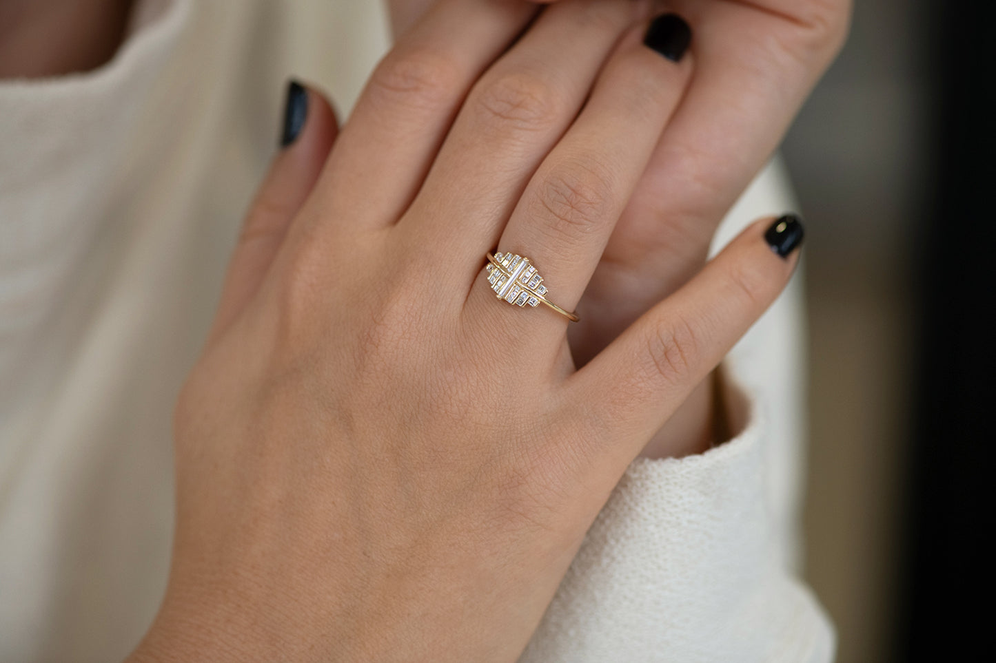 Needle Baguette Cluster Ring