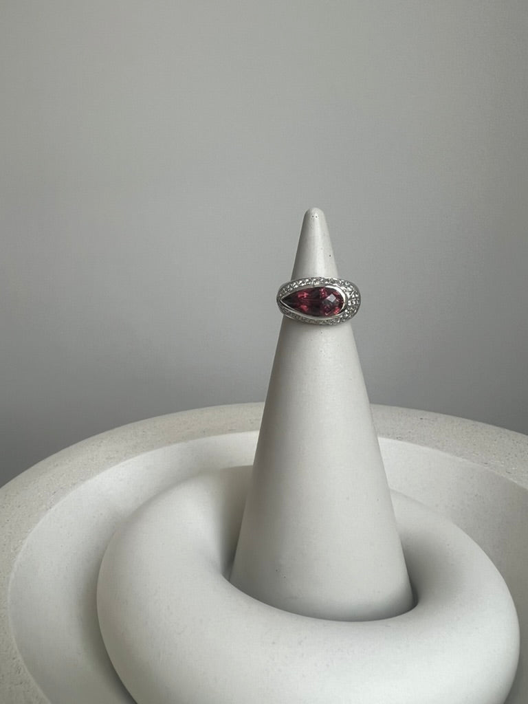 Tourmaline and Diamond Ring