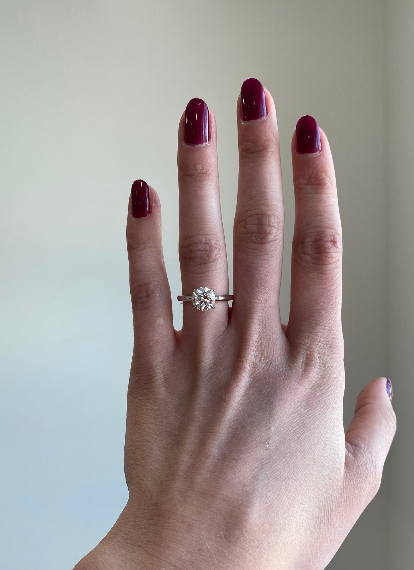 2 carat Round Lab Grown Diamond Solitaire Ring