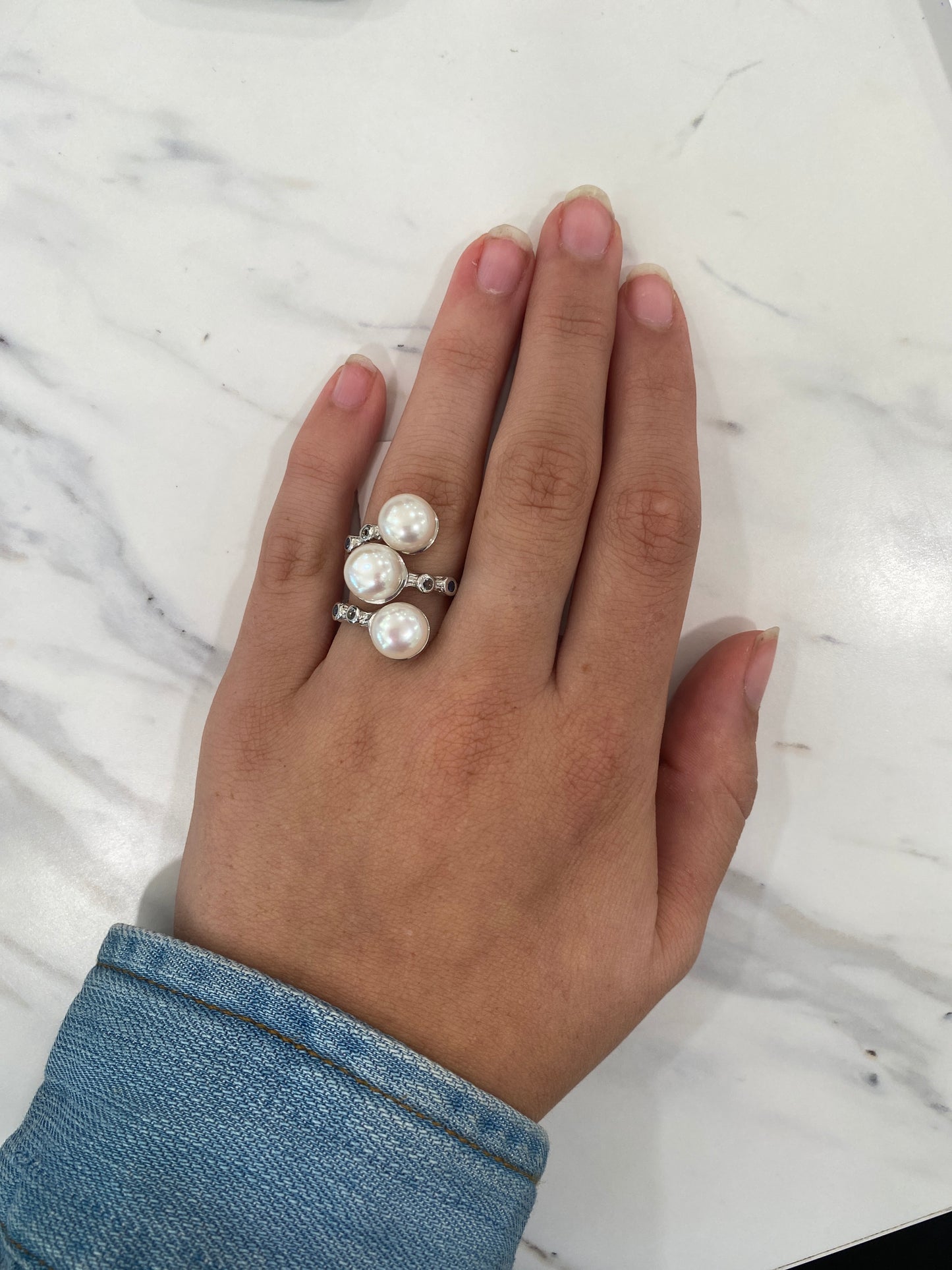 Triple Pearl Wrap Ring