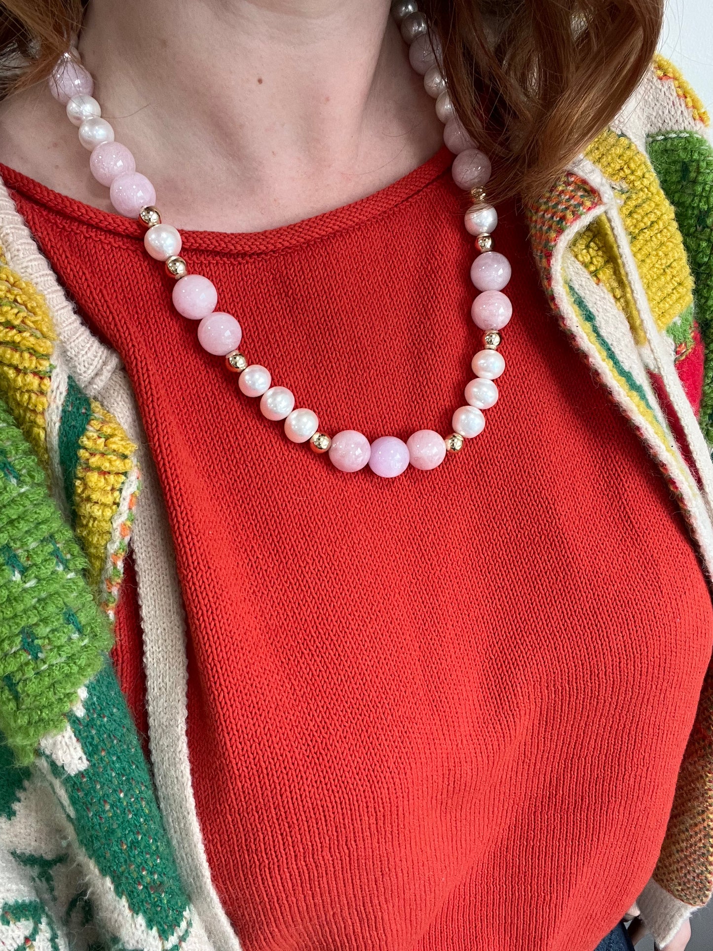 Kunzite and Freshwater Pearl Necklace
