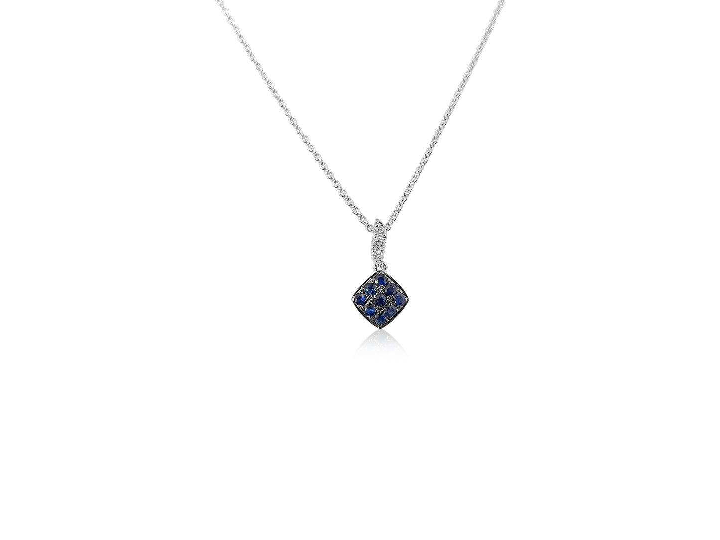 Sapphire Square Angle Pendant