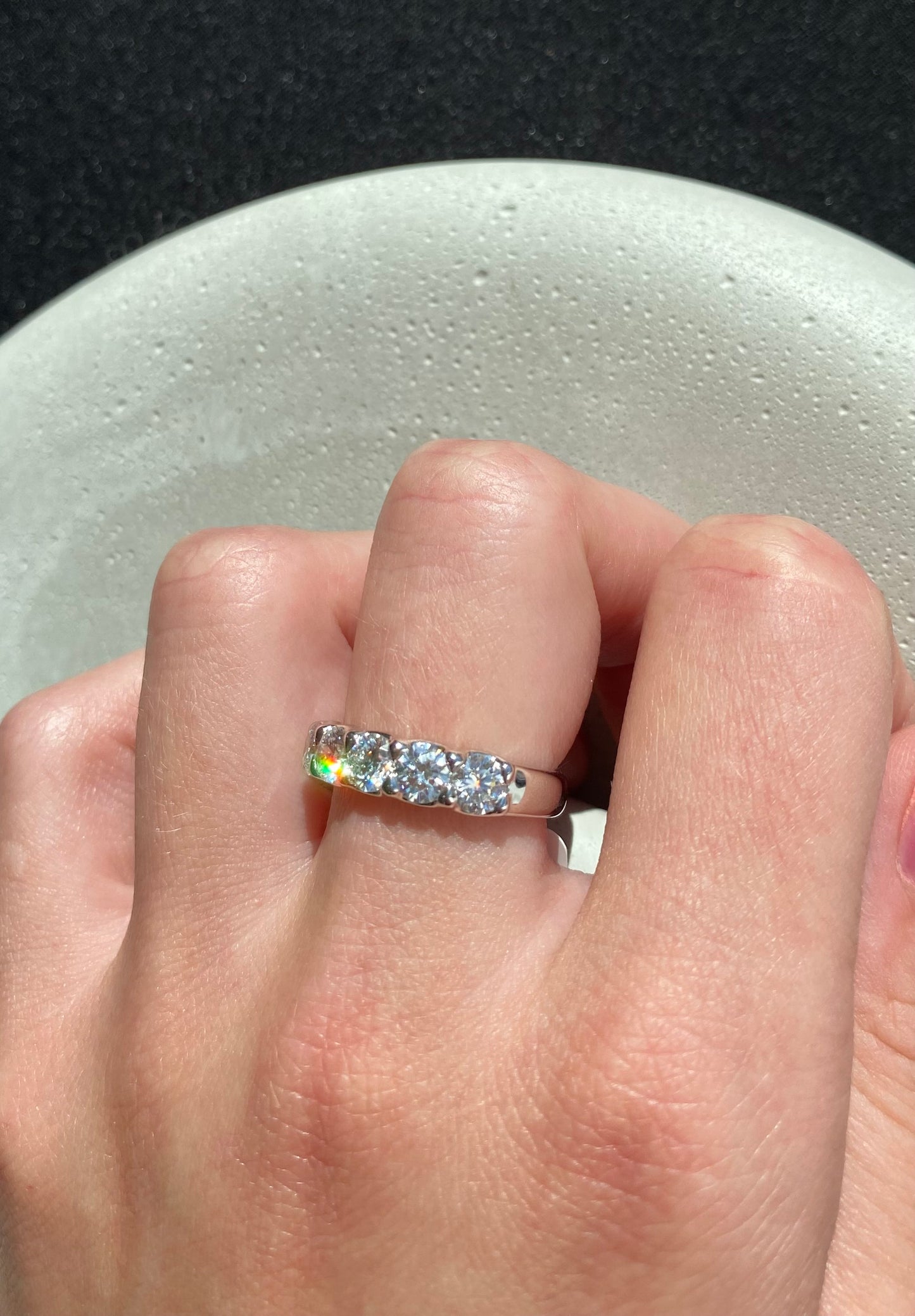 Five Lab Diamond Anniversary Band
