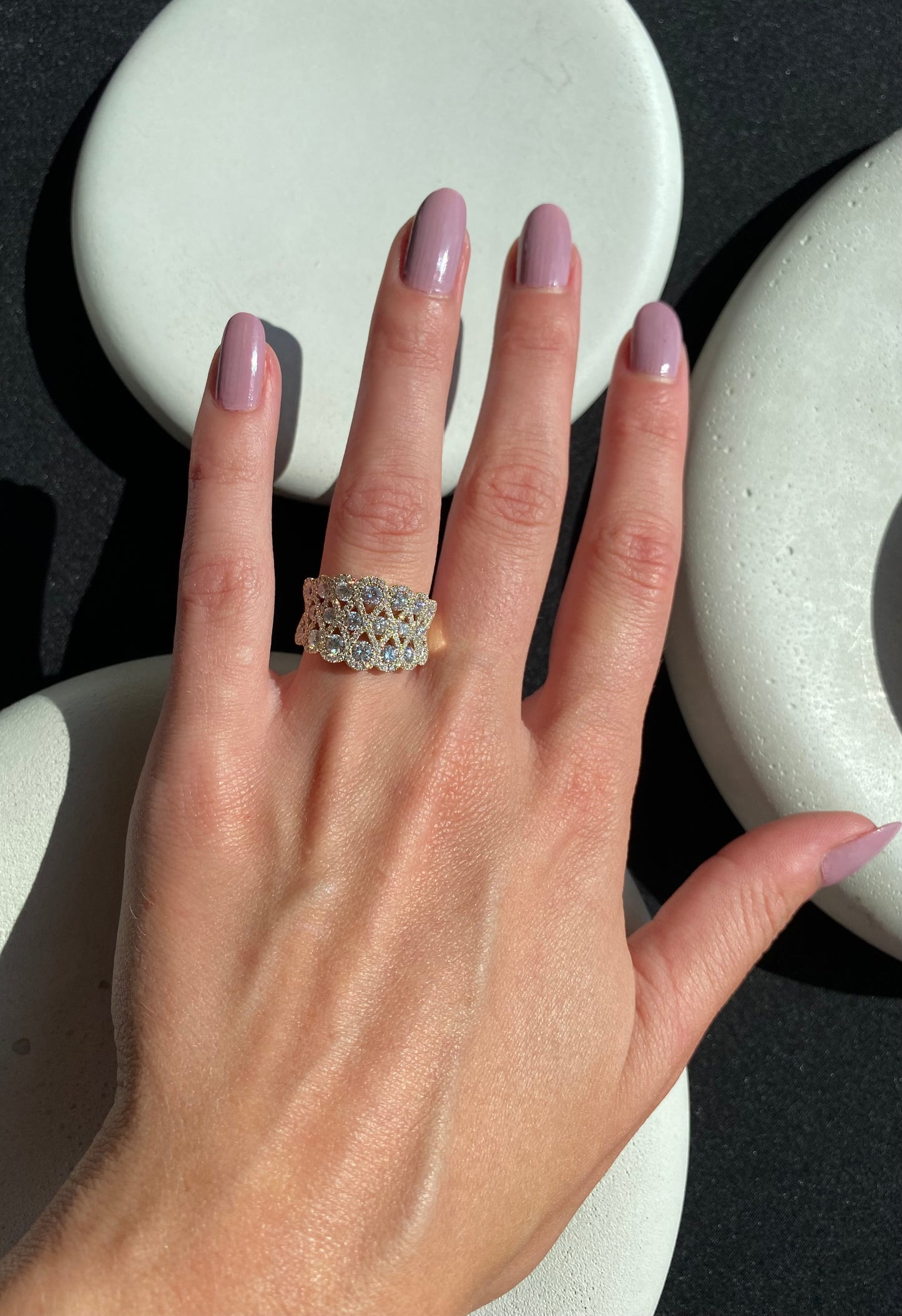 Floating Diamond White Gold Band