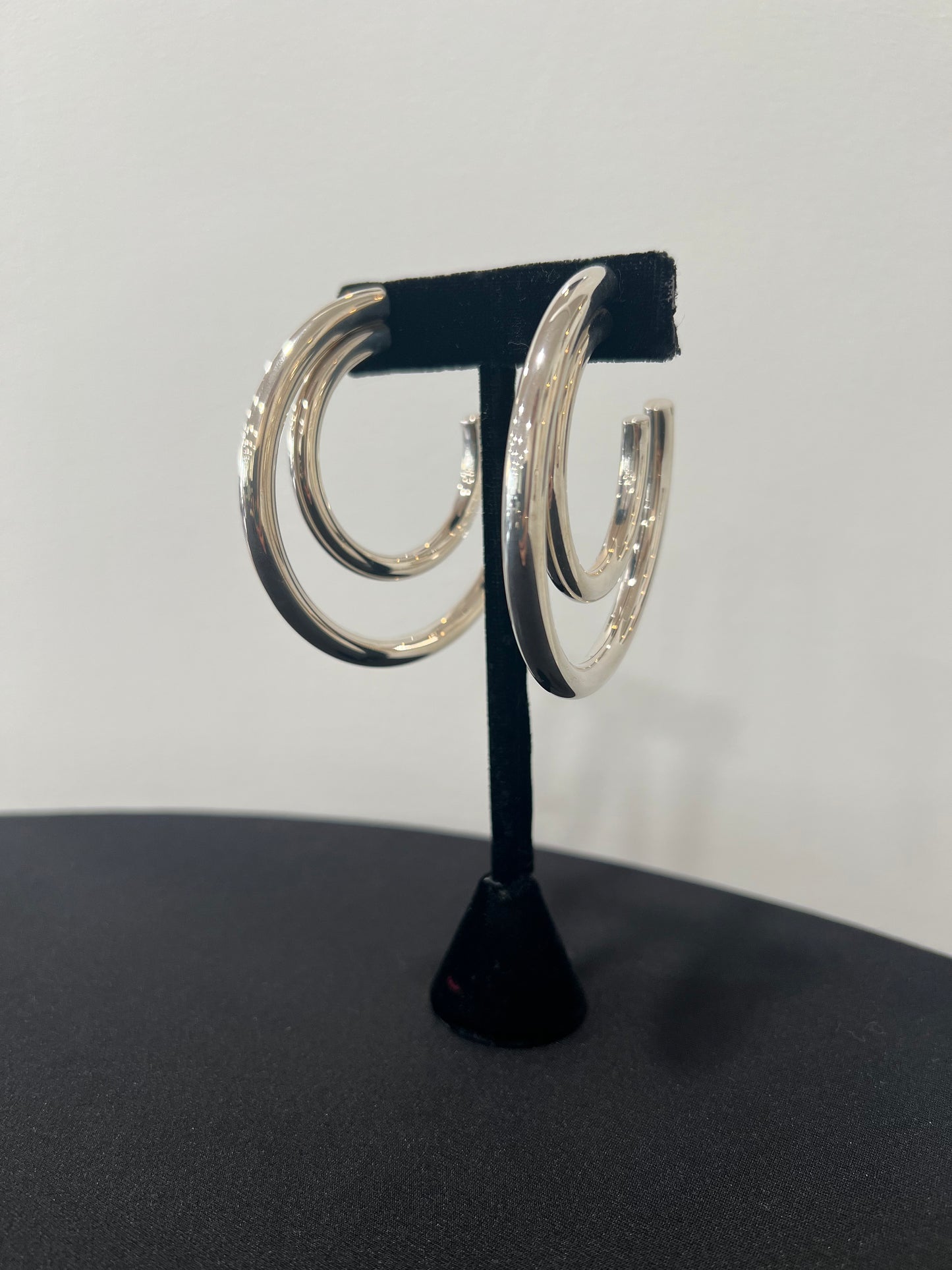 Large Double Hoops in Sterling Silver