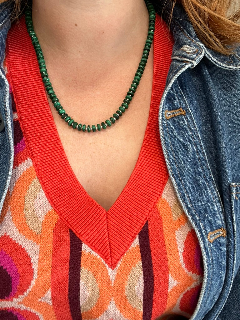Malachite and Pearl Necklace