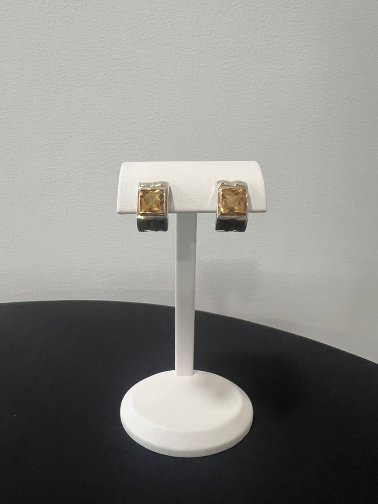 Citrine Huggie Hoops