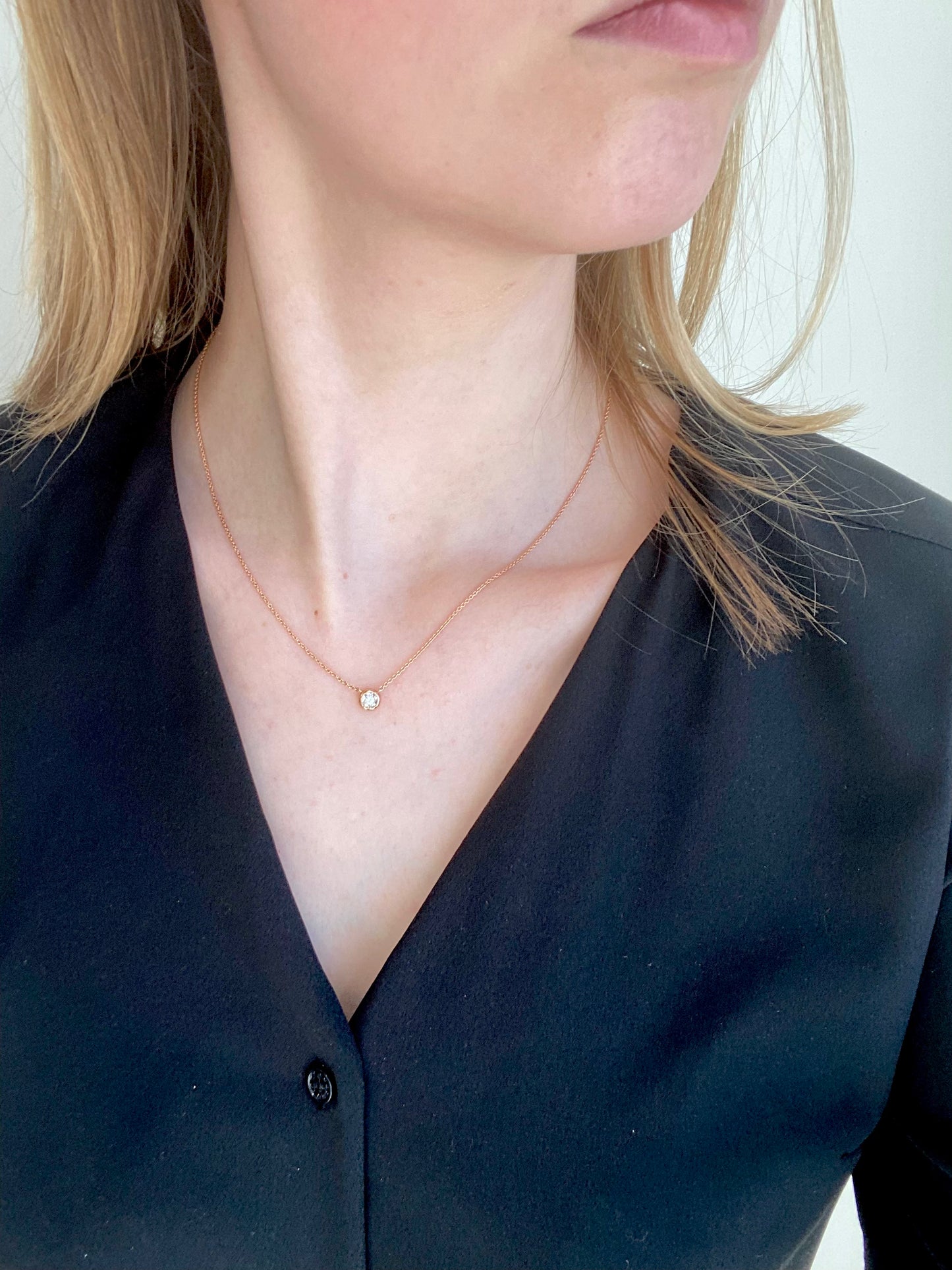 Diamond Rose Gold Illusion Pendant