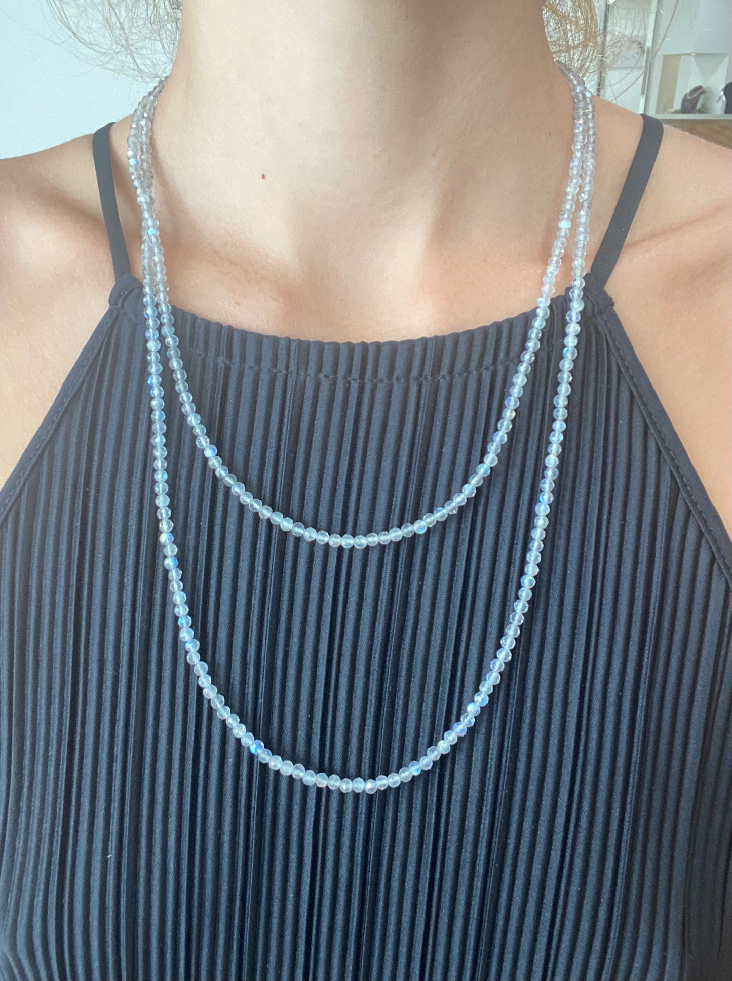 Labradorite Gold and Diamond Necklace