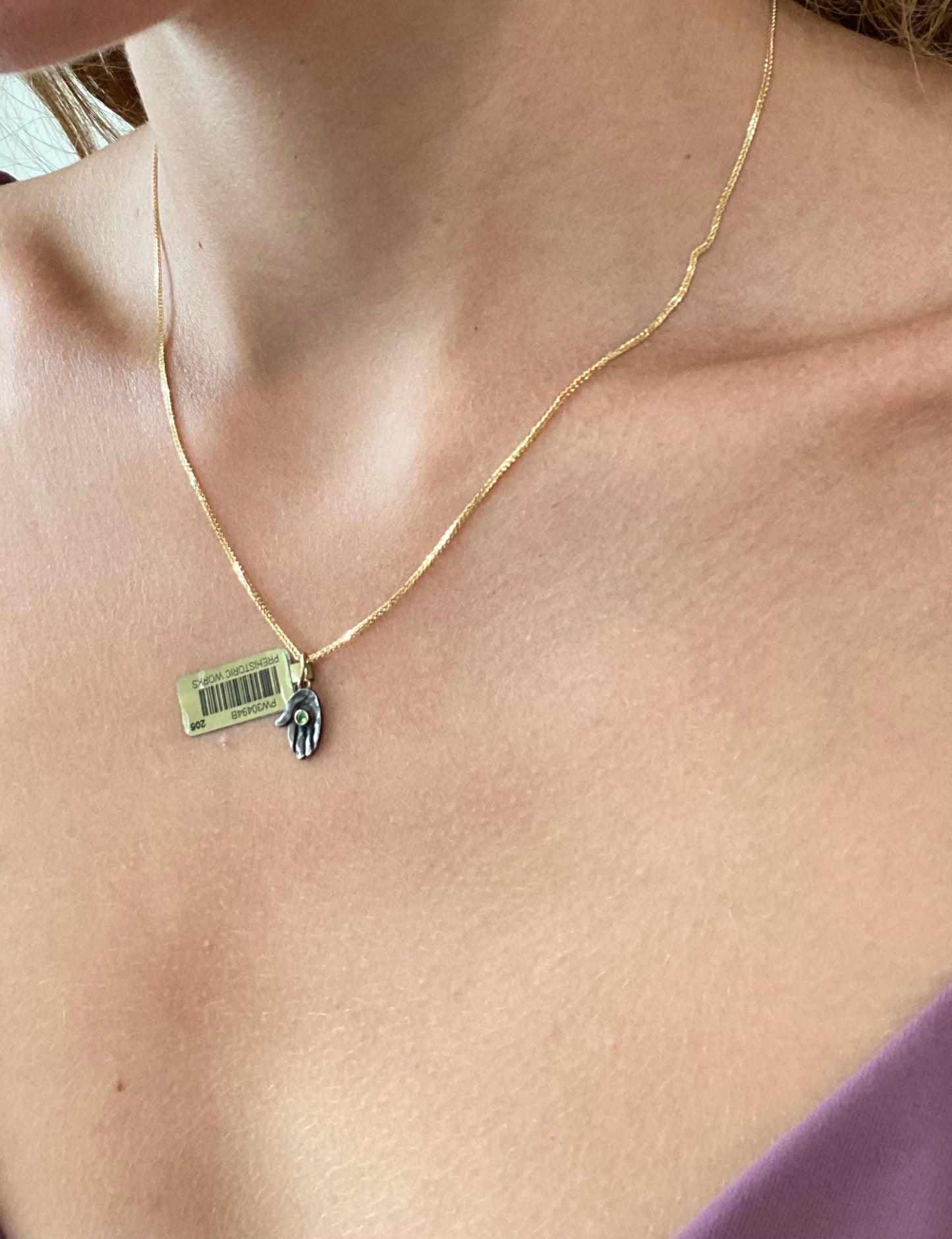 Hamsa Emerald Pendant