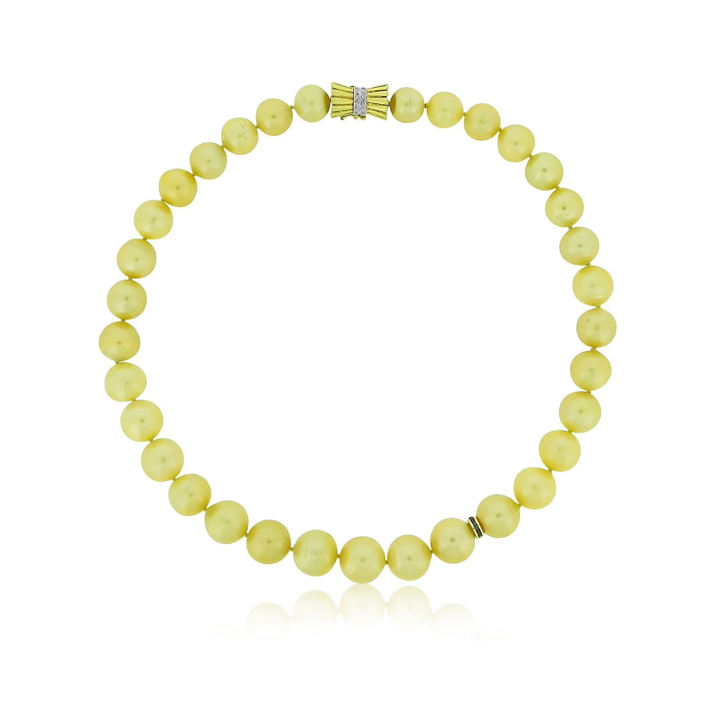 Golden South Sea Pearl Strand with Sapphire Roundel