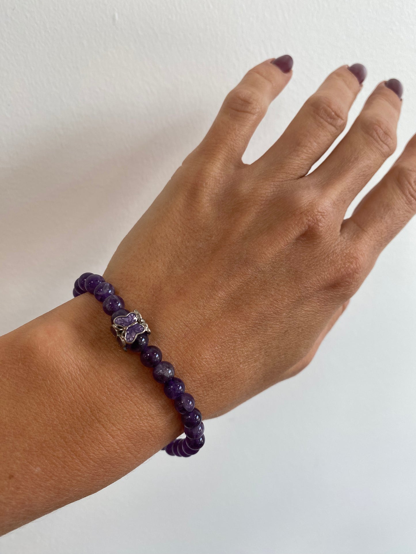 Amethyst Eagle Beaded Bracelet