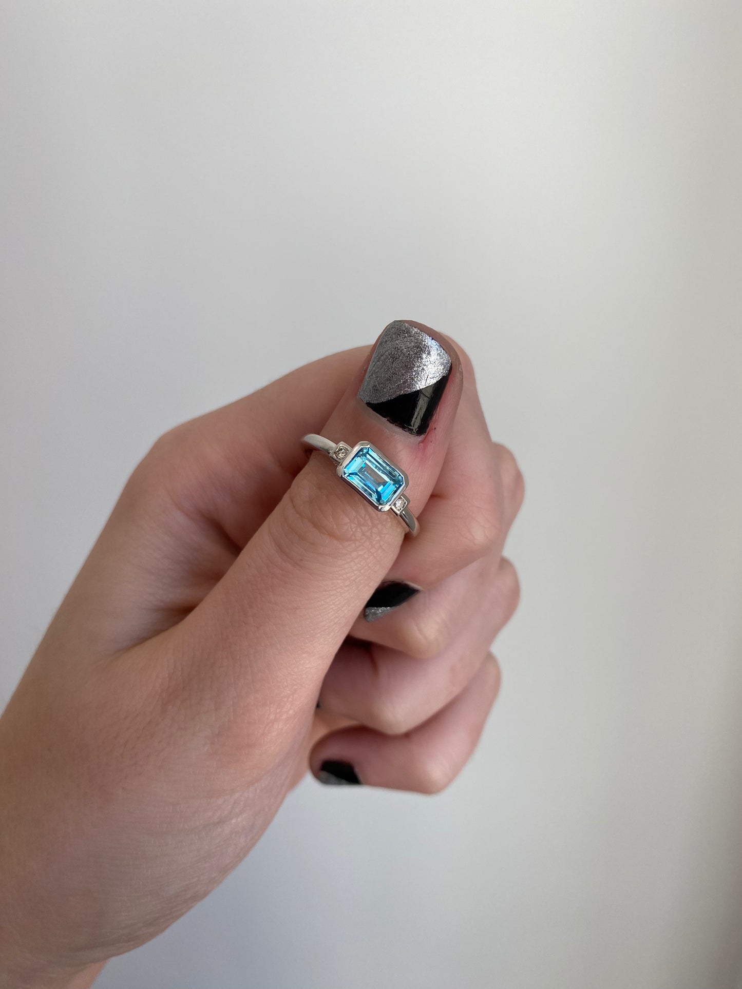 Aquamarine and Diamond Ring