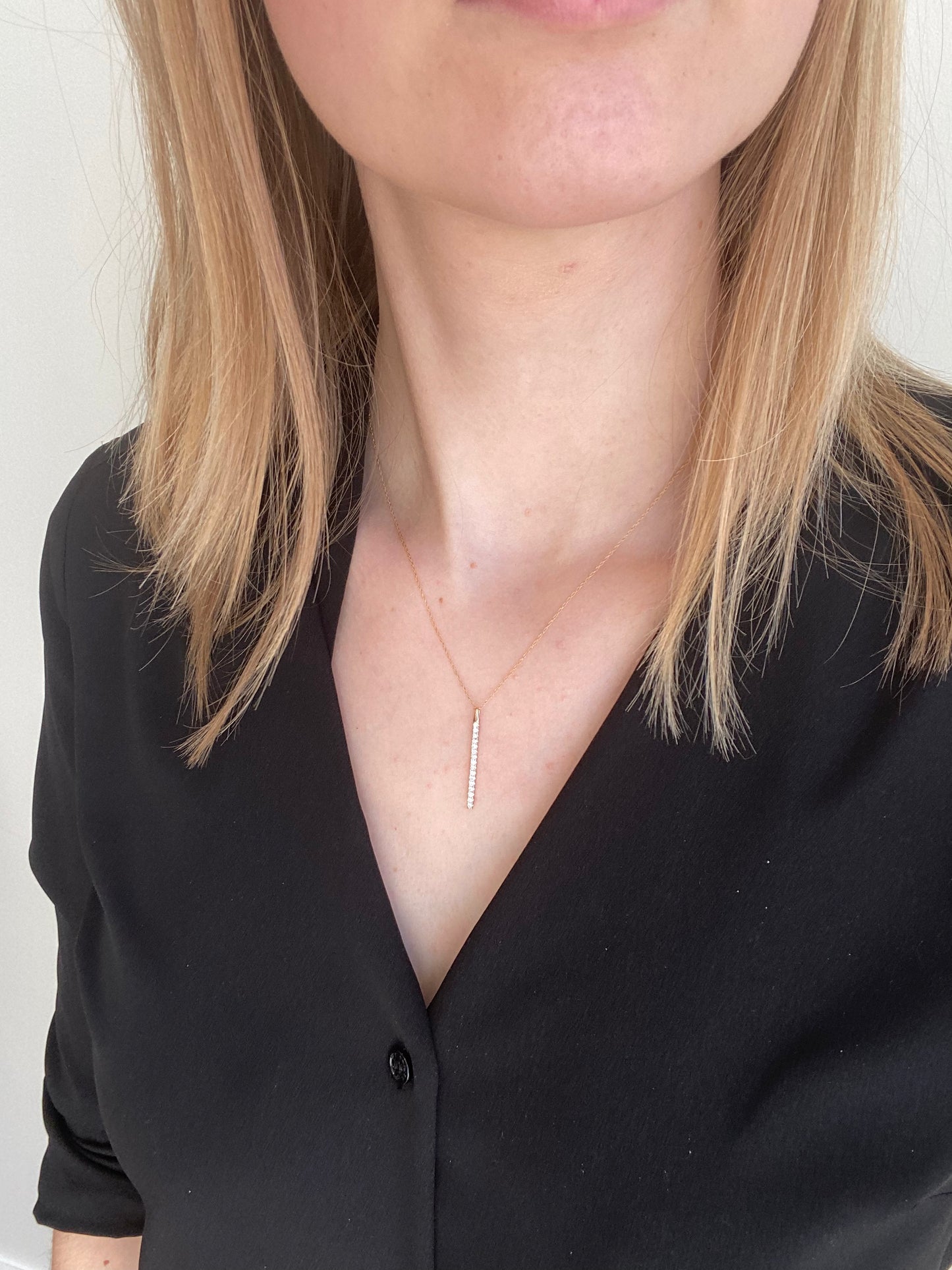 Diamond Gold Bar Pendant
