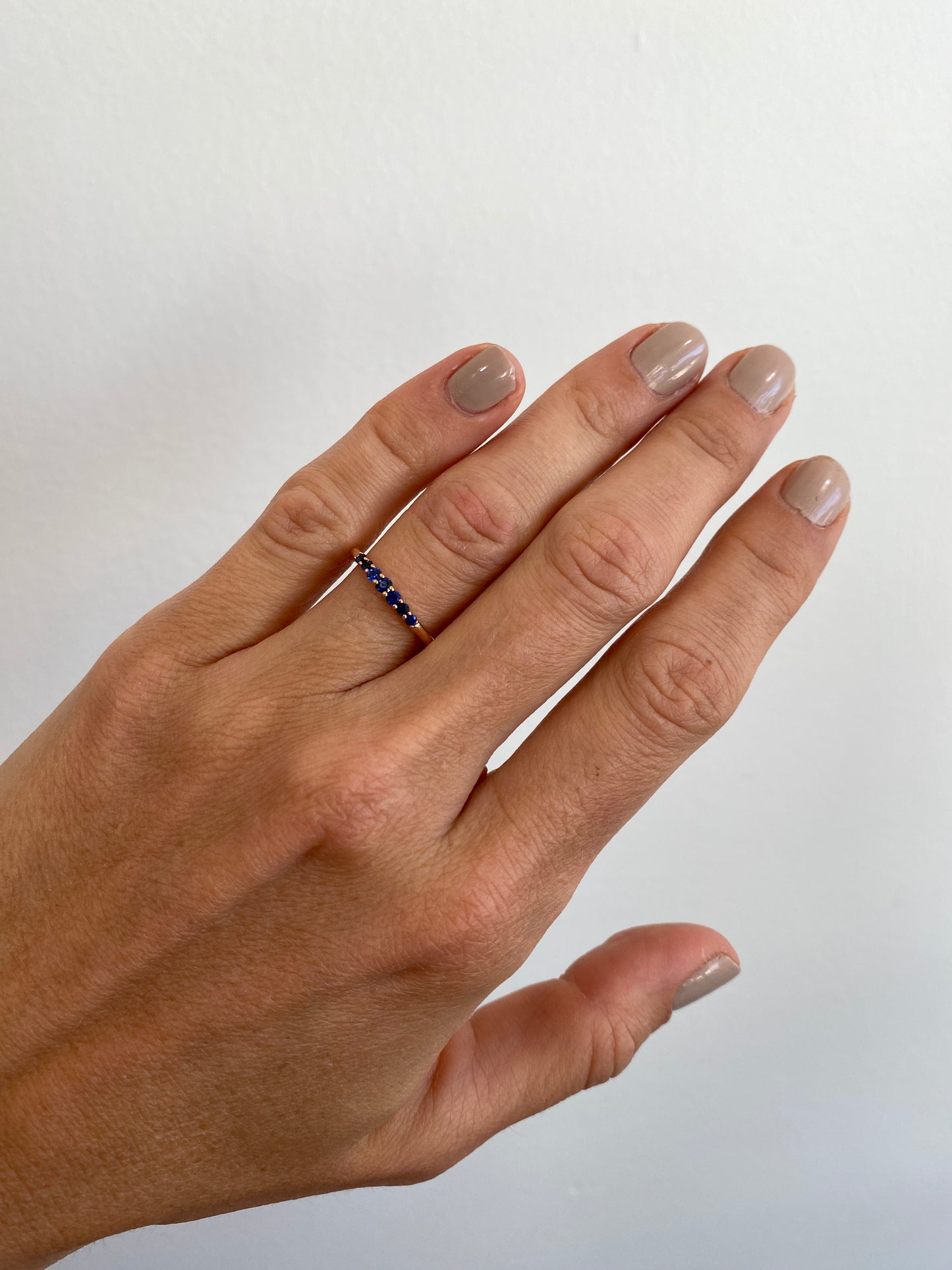 Rose Gold Blue Sapphire Band