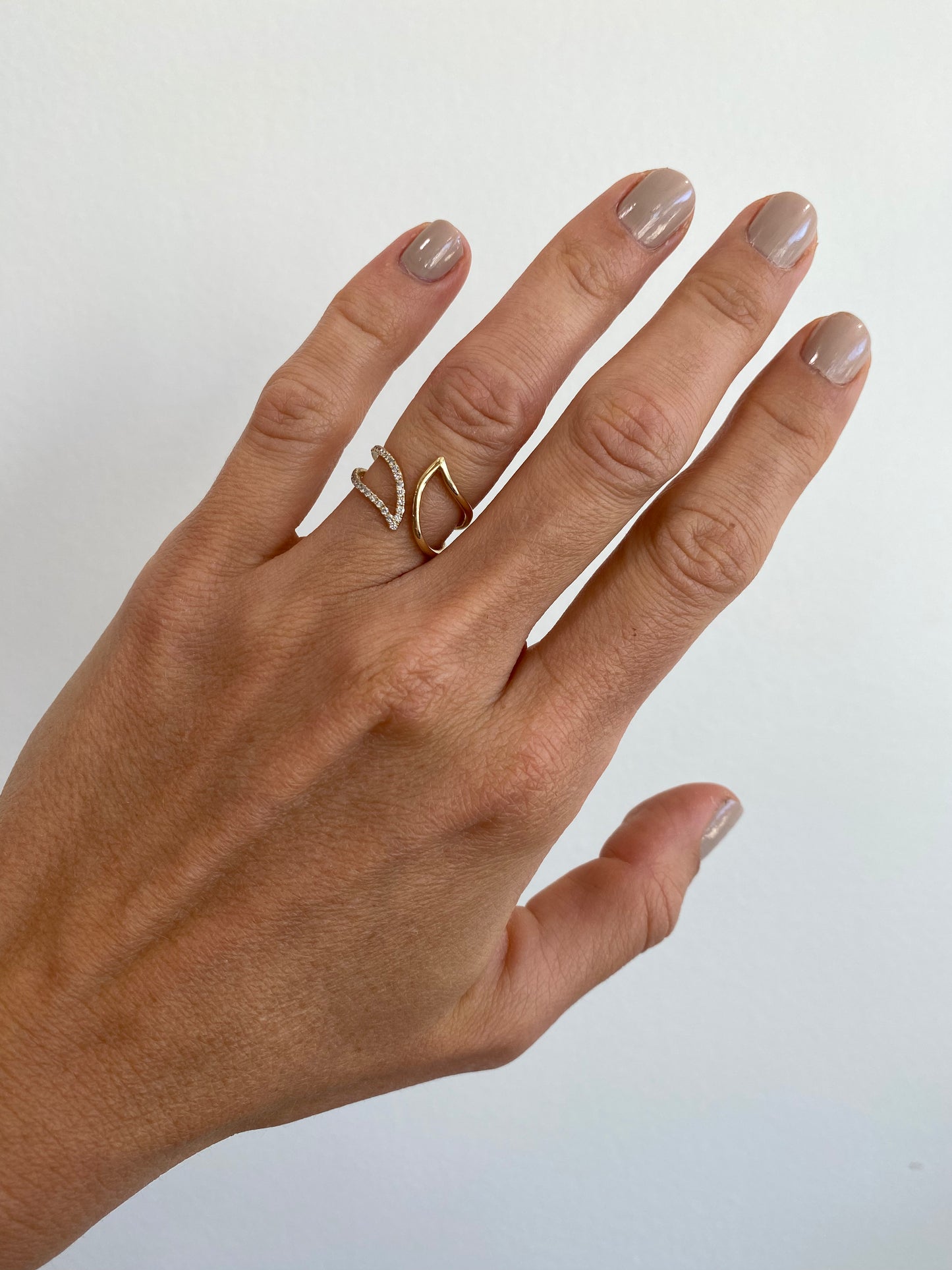 Wave Bypass Diamond Ring