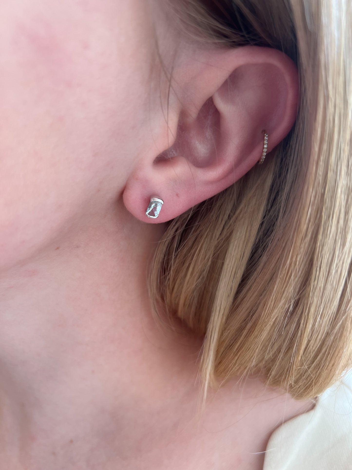 Aquamarine and White Gold Earrings