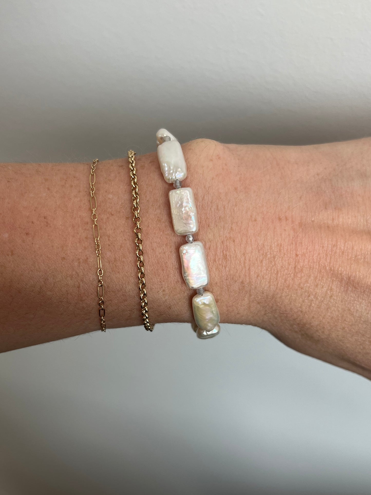 Pearl and Labradorite Bracelet