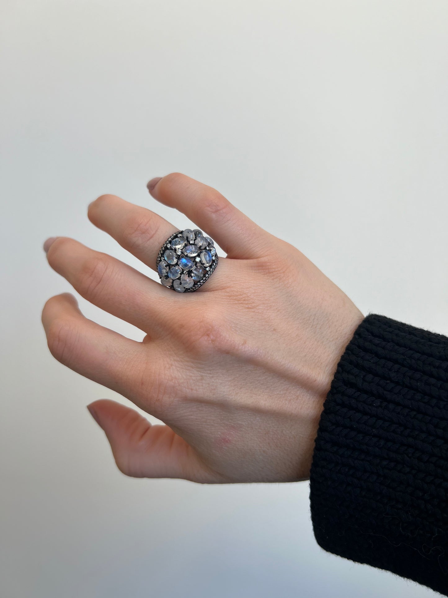 Moonstone and Diamond Ring