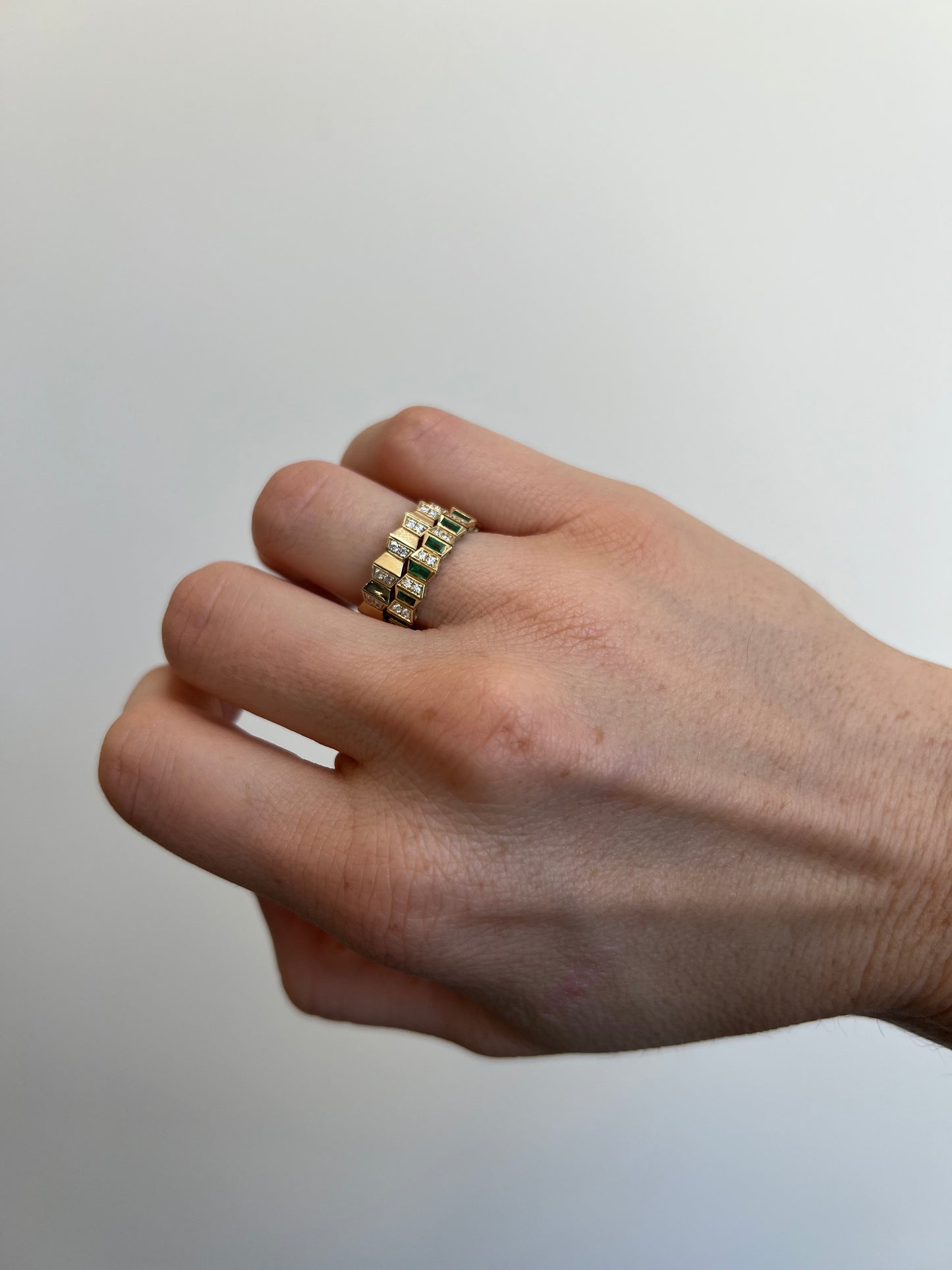 Emerald and Diamond Chevron Band