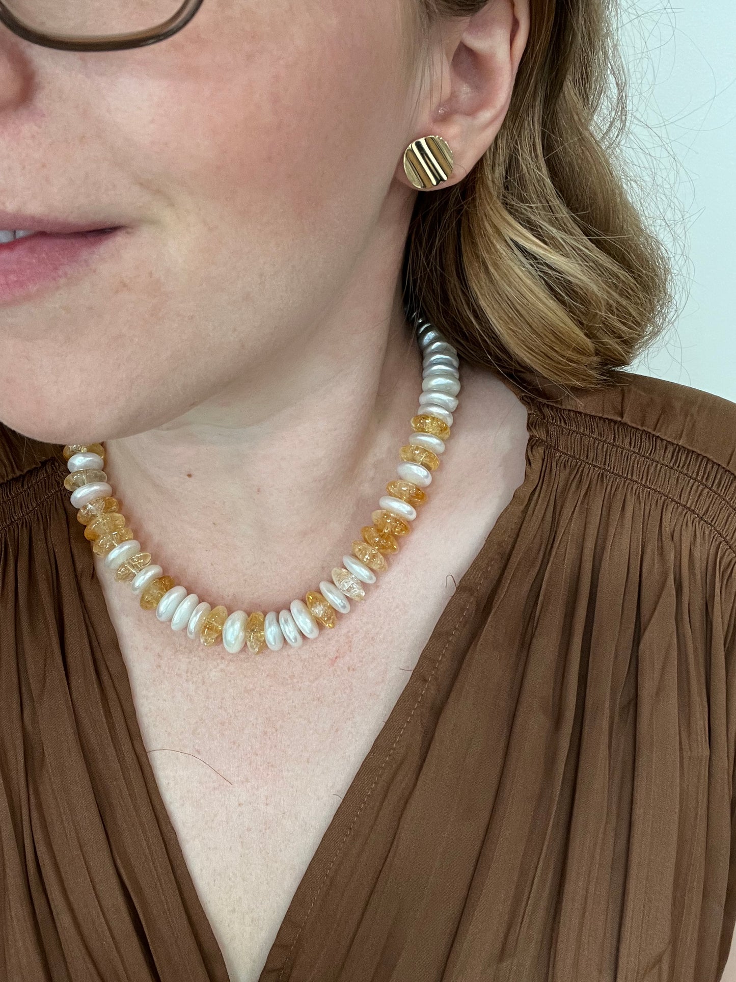 Pearl and Citrine Necklace