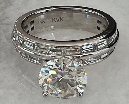 Baguette Stacked Bands with Wowza Diamond