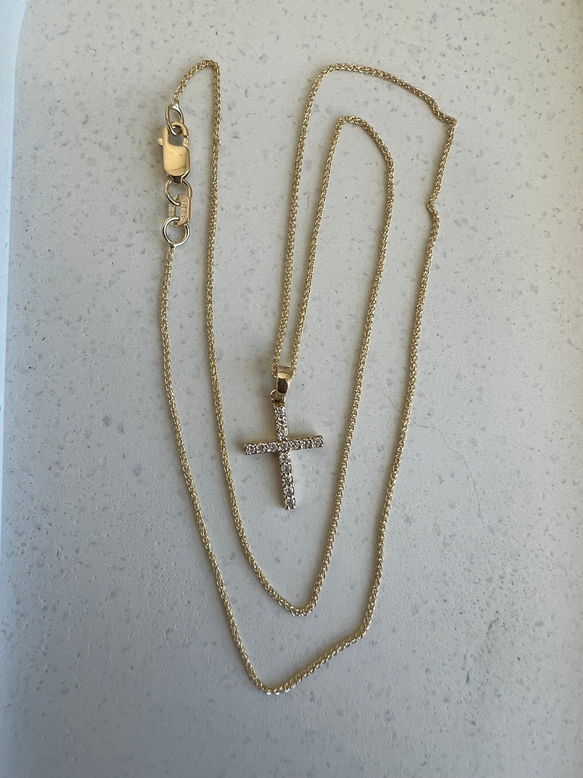 Petite Lab Diamond Gold Cross