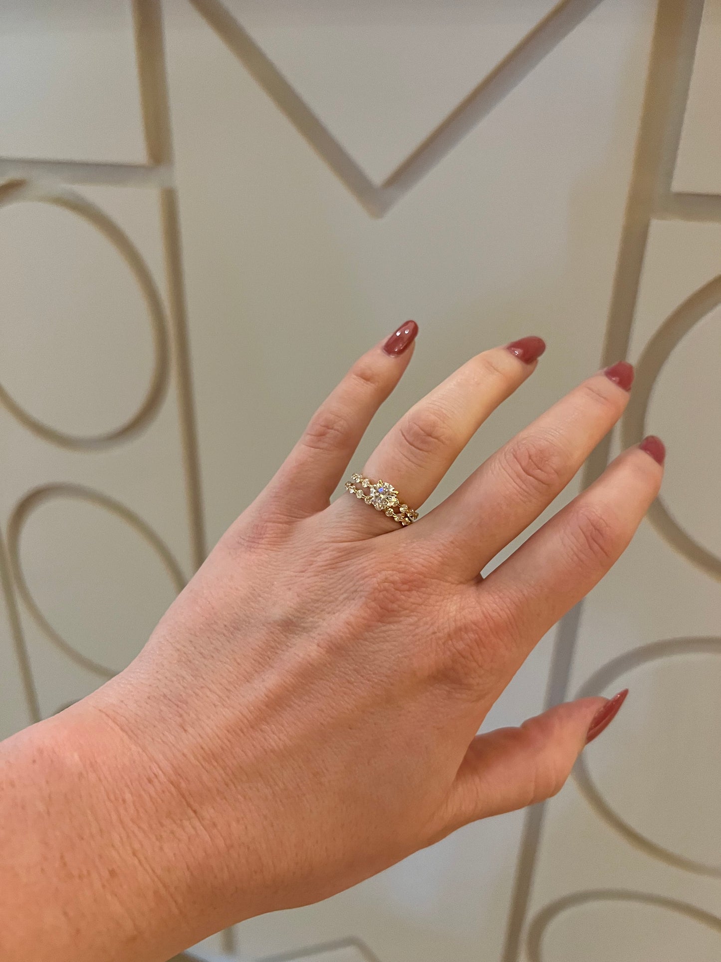 1.00 ct F VS1 Lab Diamond Engagement Ring and matching Wedding Band