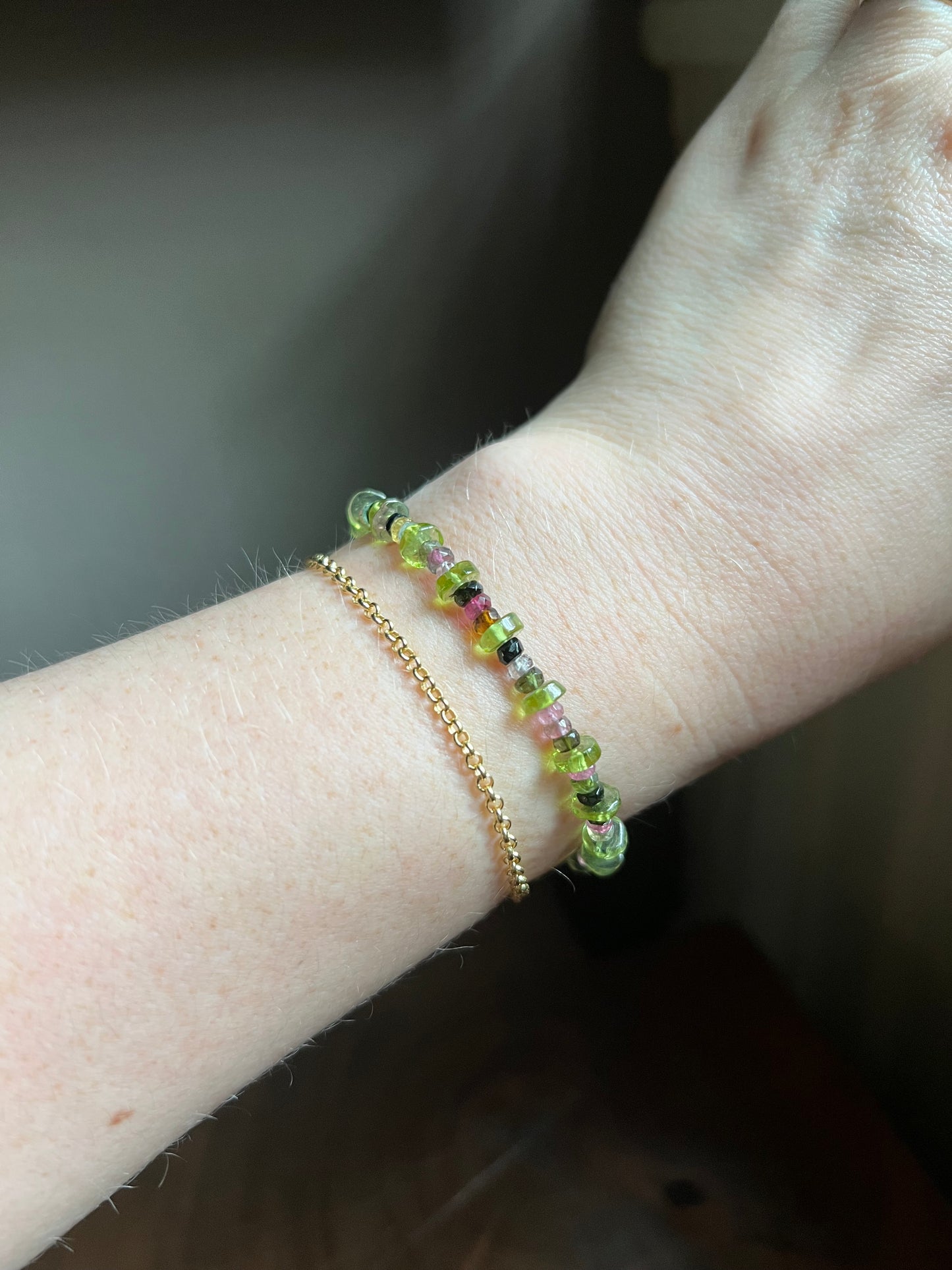 Tourmaline and Peridot Bracelet
