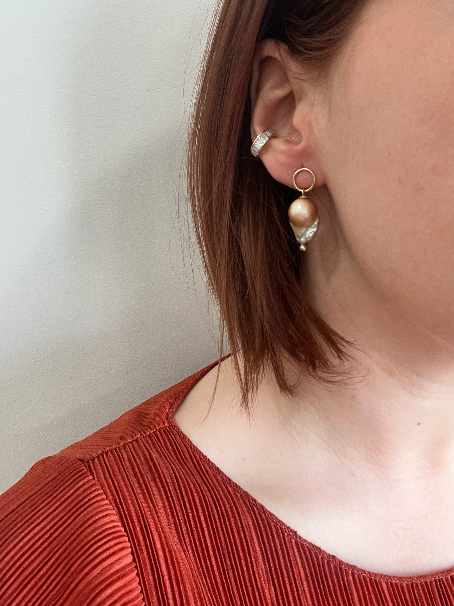 Pearl Drops on Front Hoops