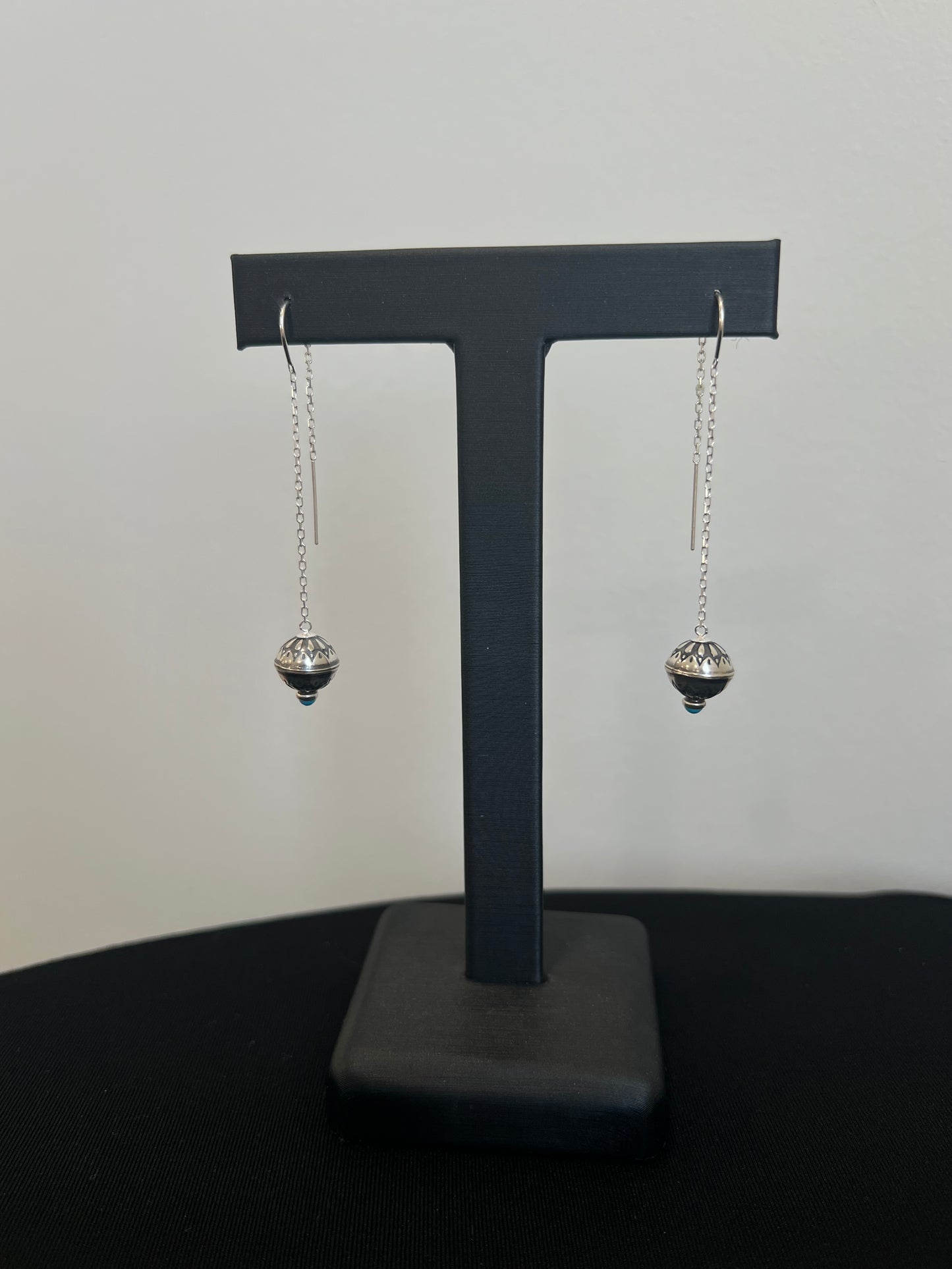 Turquoise Drop Threader Earrings