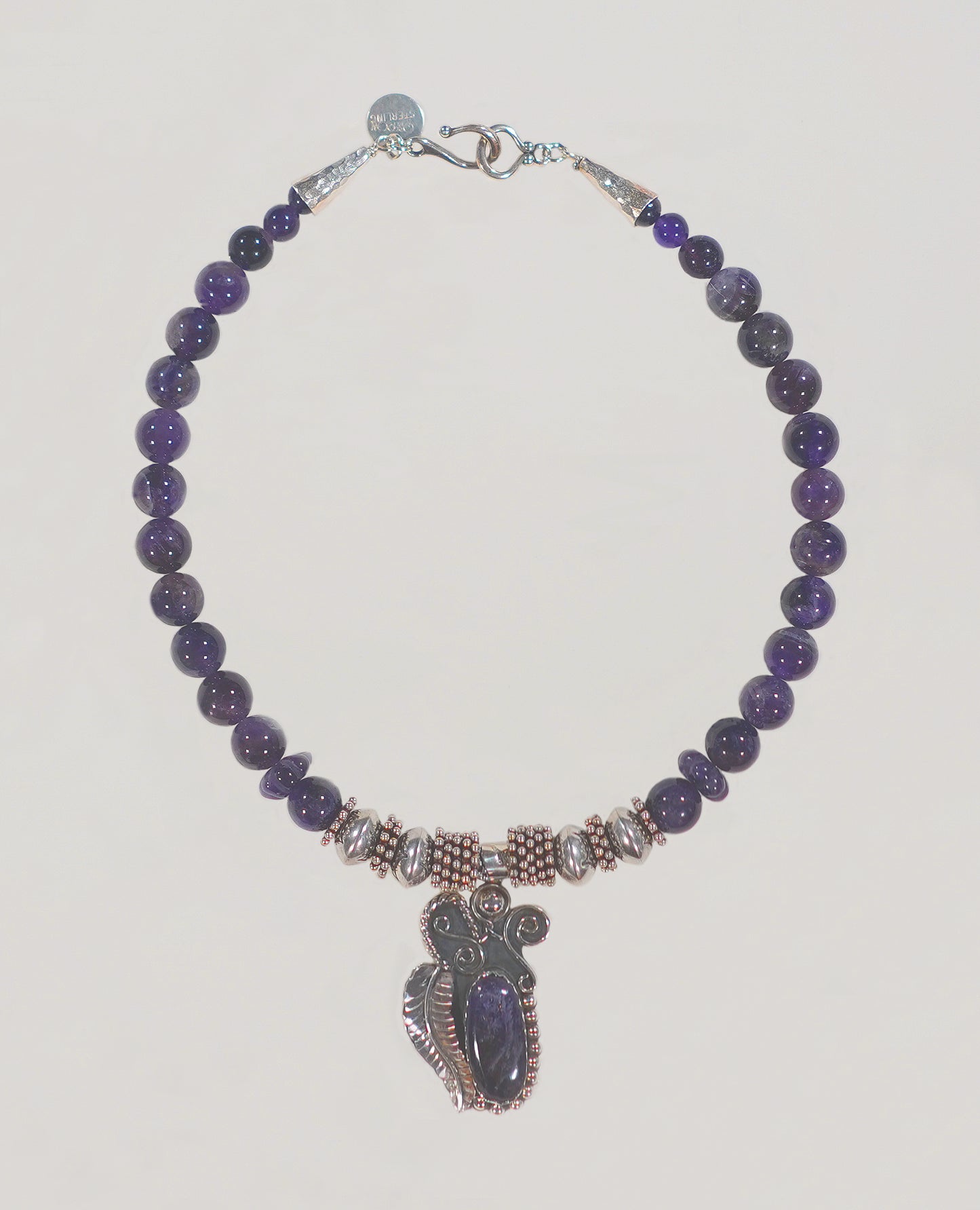 Amethyst Strand with Vintage Pendant