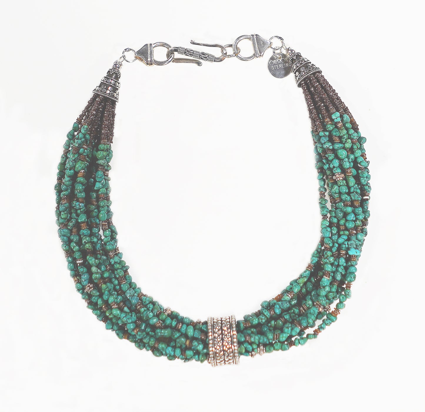 Turquoise, Penshell Heishi Multi Strand Necklace
