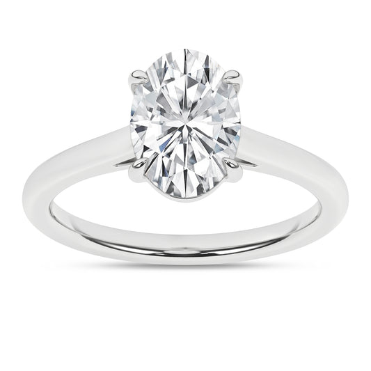 2 carat Oval Lab Grown Diamond Solitaire Ring