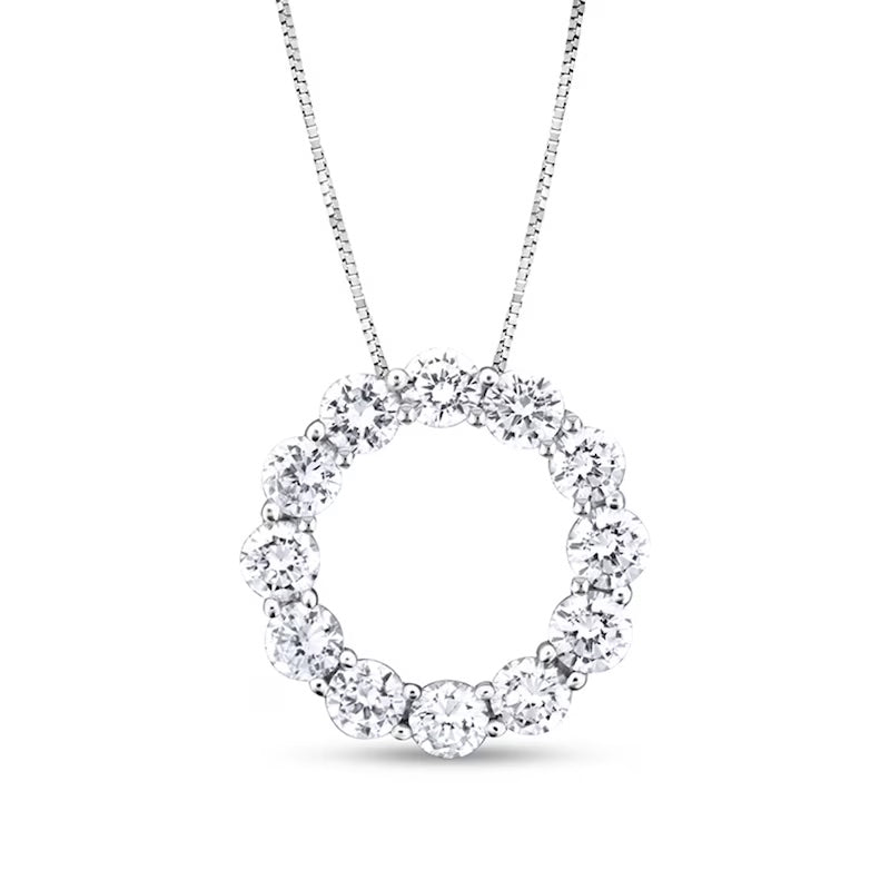 Circle Pendant with Lab Diamonds