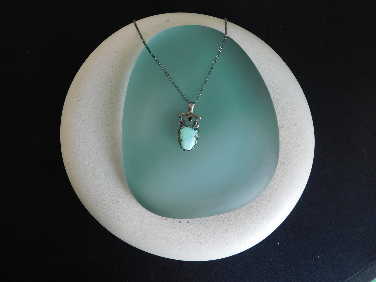 Sapphire and Blue Moon Turquoise Pendant