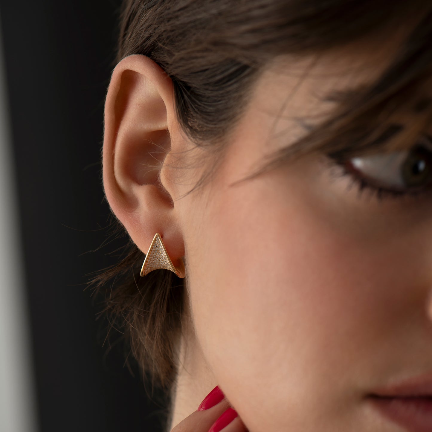 Fan White Diamond Hoops