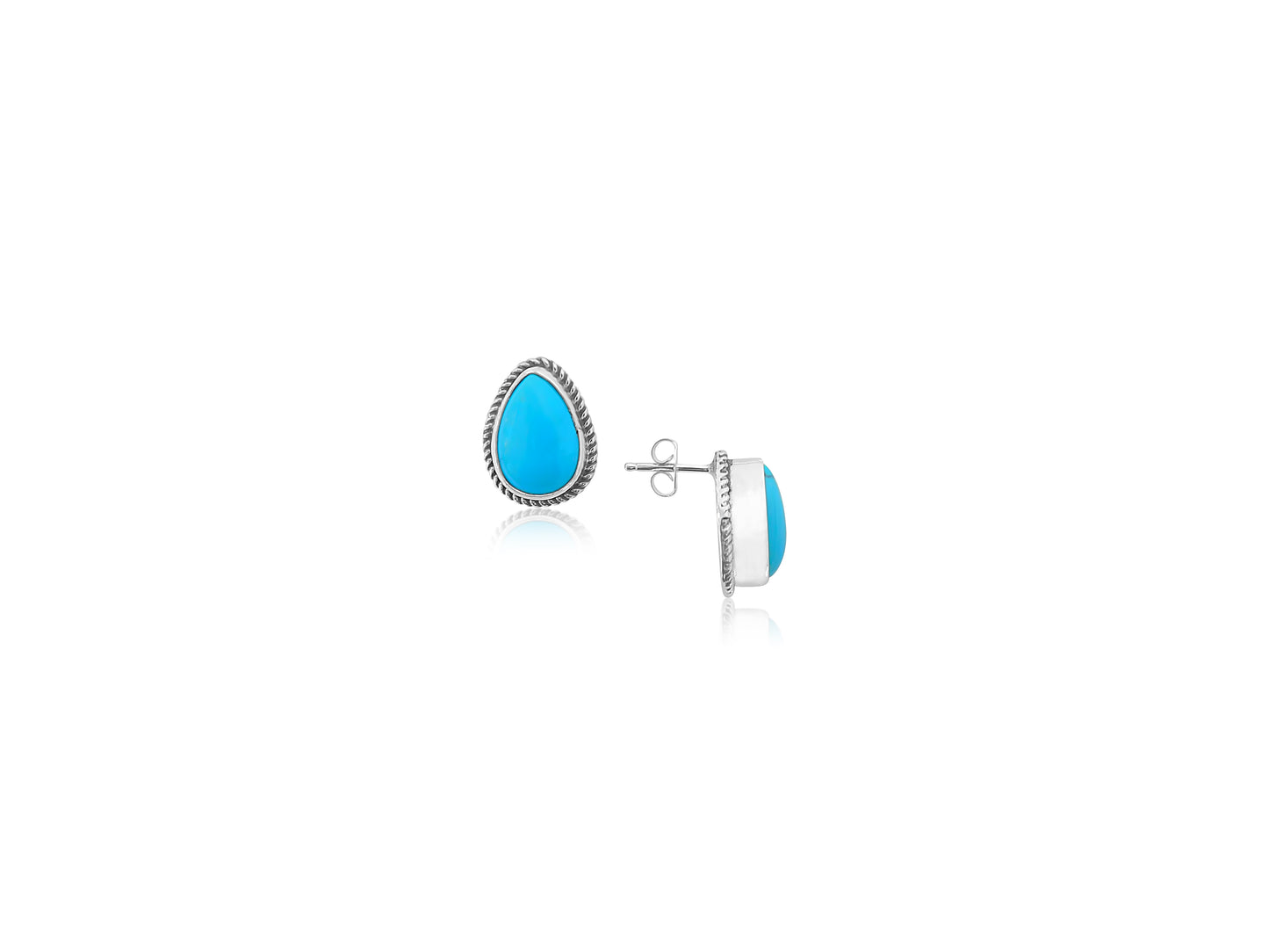 Vivid Turquoise Pear Earrings