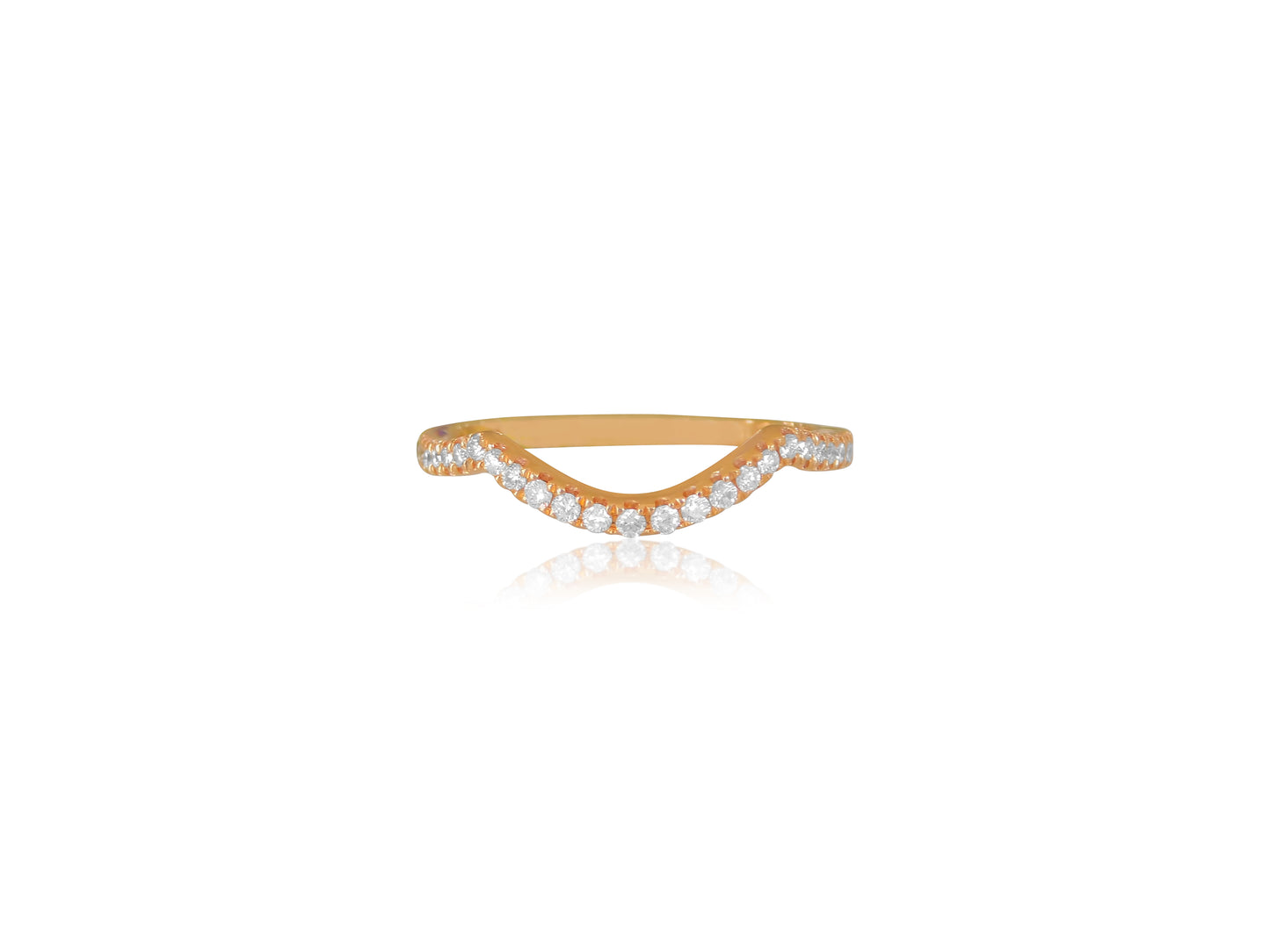 Rose Gold Curve Diamond Ring