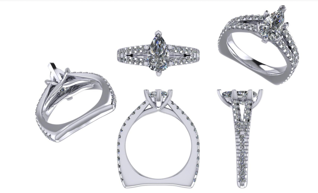 Pear Diamond with Signature Shank