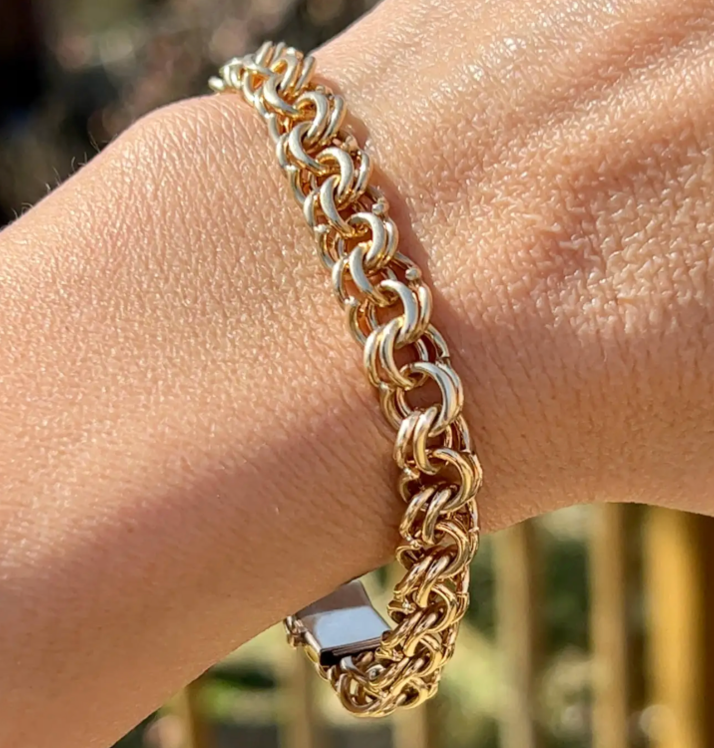Double Curb Solid Chain Bracelet