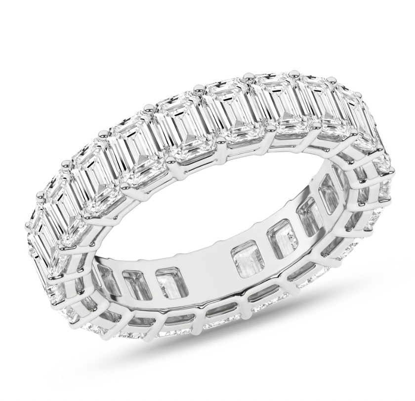 5.50 ct Emerald Cut Lab Diamond Eternity Band