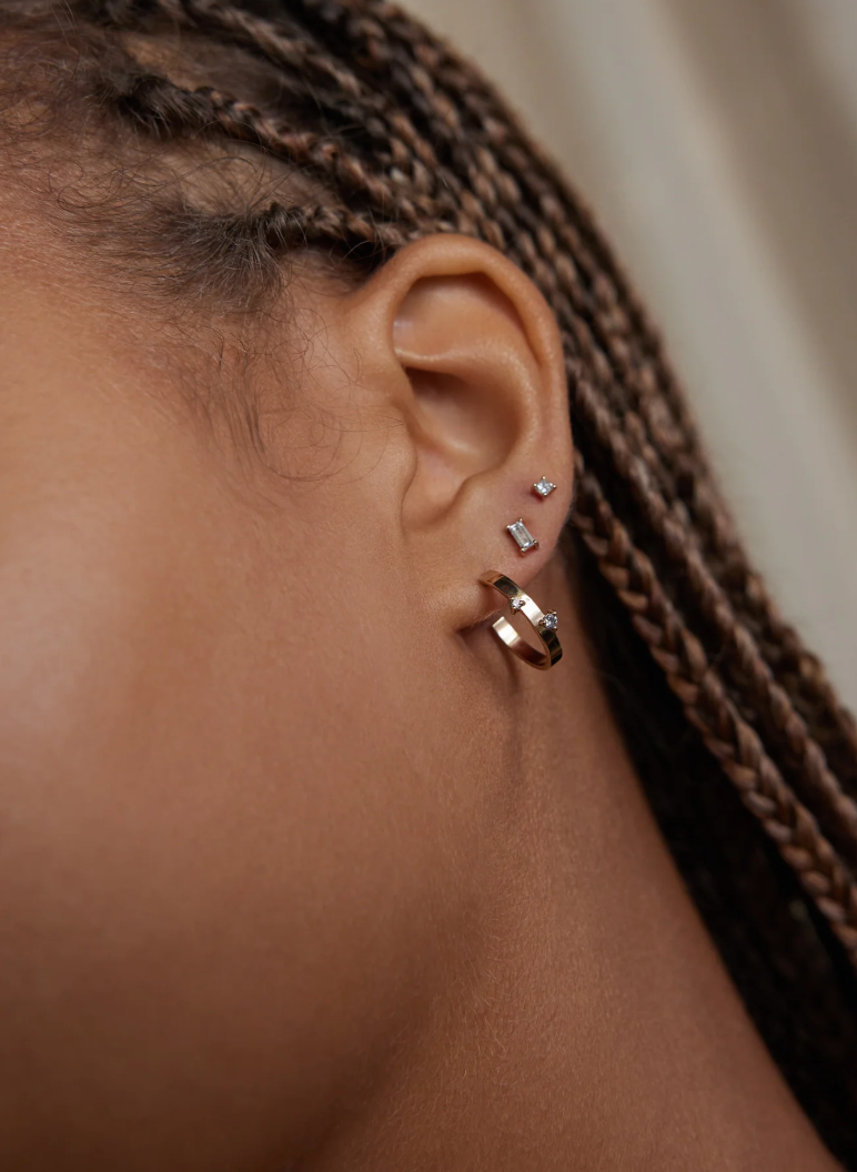 Diamond Bove Hoop Earrings