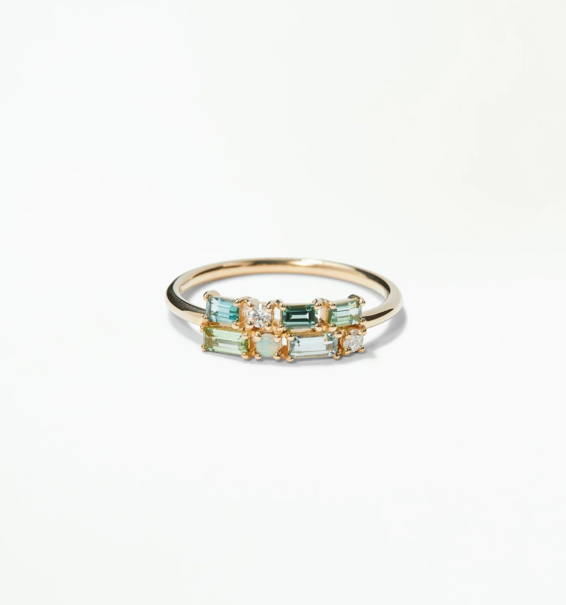 Tourmaline Brickwork Ring