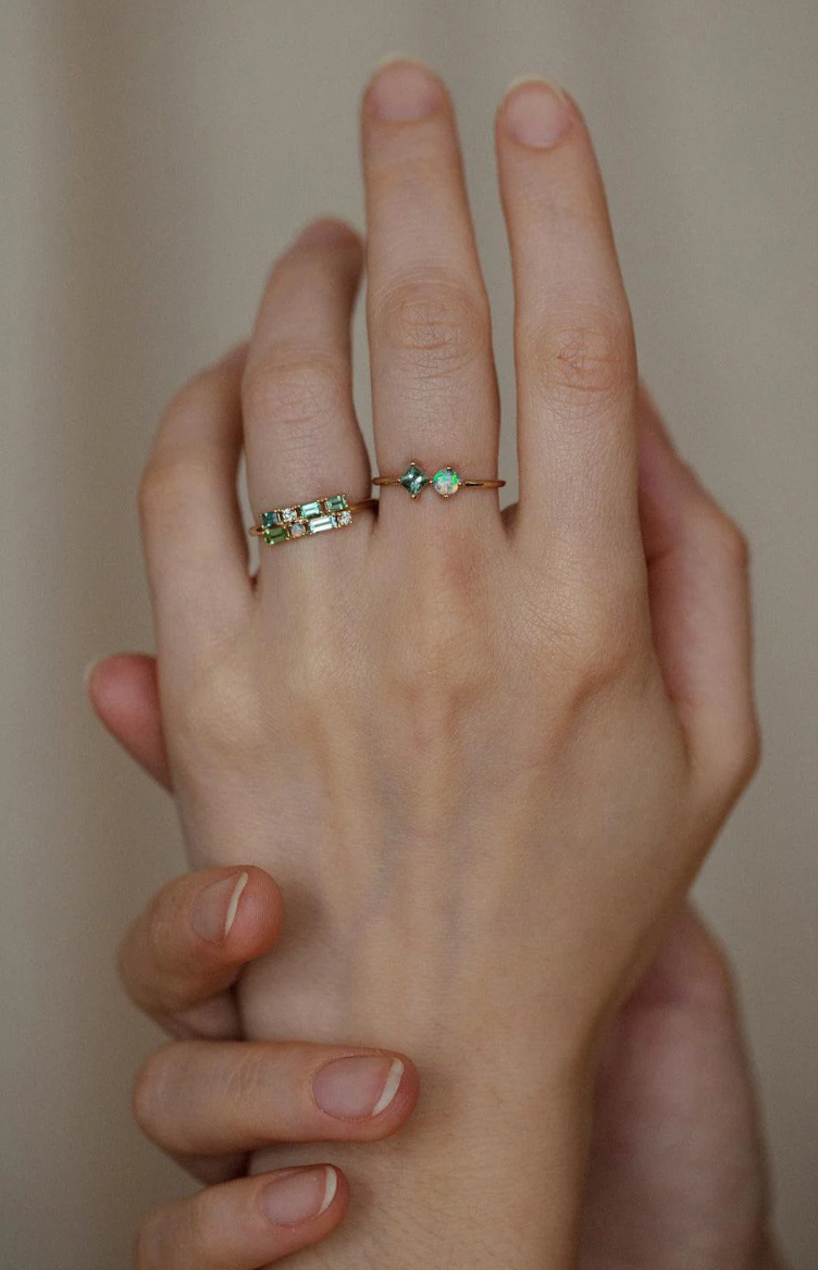 Tourmaline Brickwork Ring