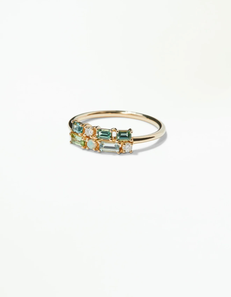 Tourmaline Brickwork Ring